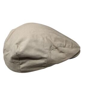 Perry Ellis Fitted Newsboy Cap Beige One Size Stretchable Lightweight Blank